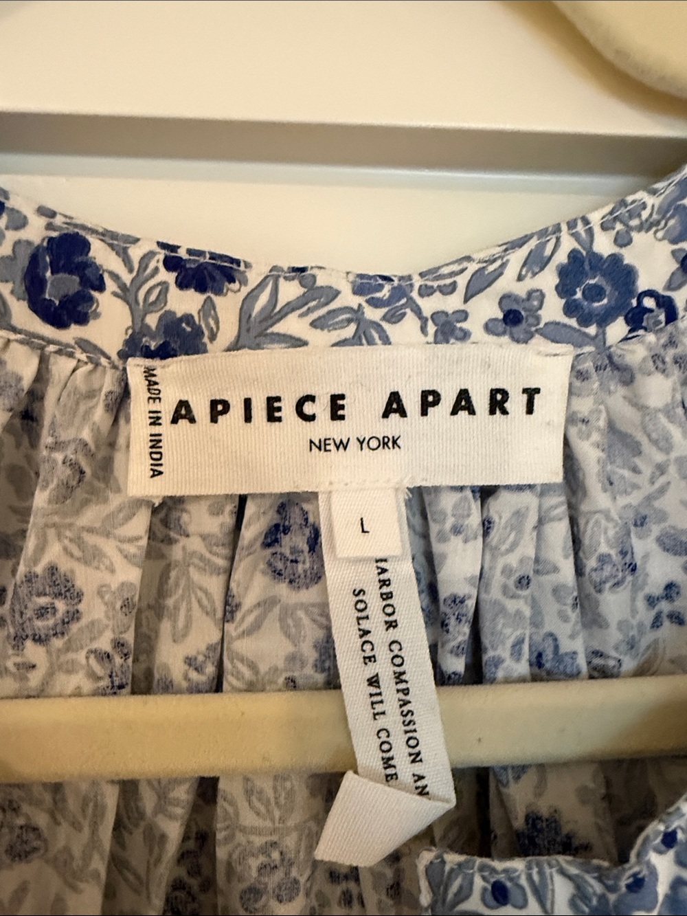 Blue and White Floral Ruffle Tier Dress - Picture 2 of 4